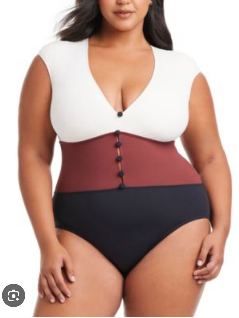 Blue Rod Beattie Color Block Swimsuit 1 Piece Size 20